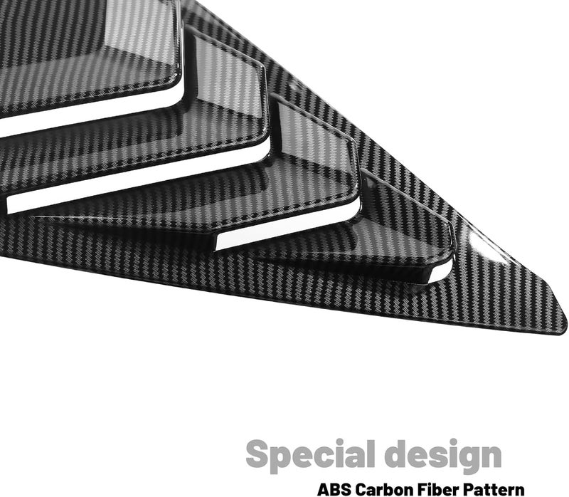 Thenice for 11th Gen Civic Racing Style Rear Side Window Louvers Air Vent Scoop Shades Cover Blinds Compatible with Honda Civic Hatchabck Type R 2022 2023 2024 -Carbon Fiber Texture - Image 3